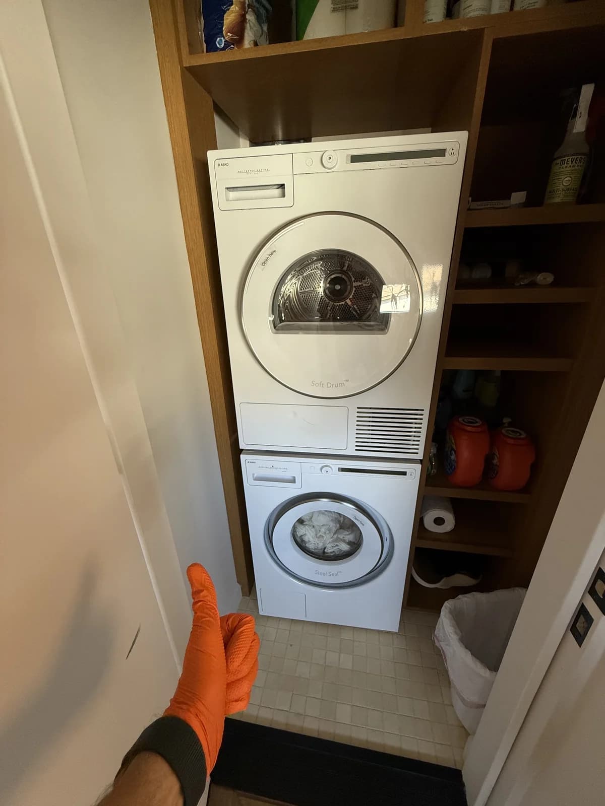 ASKO stackable ventless washer and dryer pair serviced by OPUS in San Diego