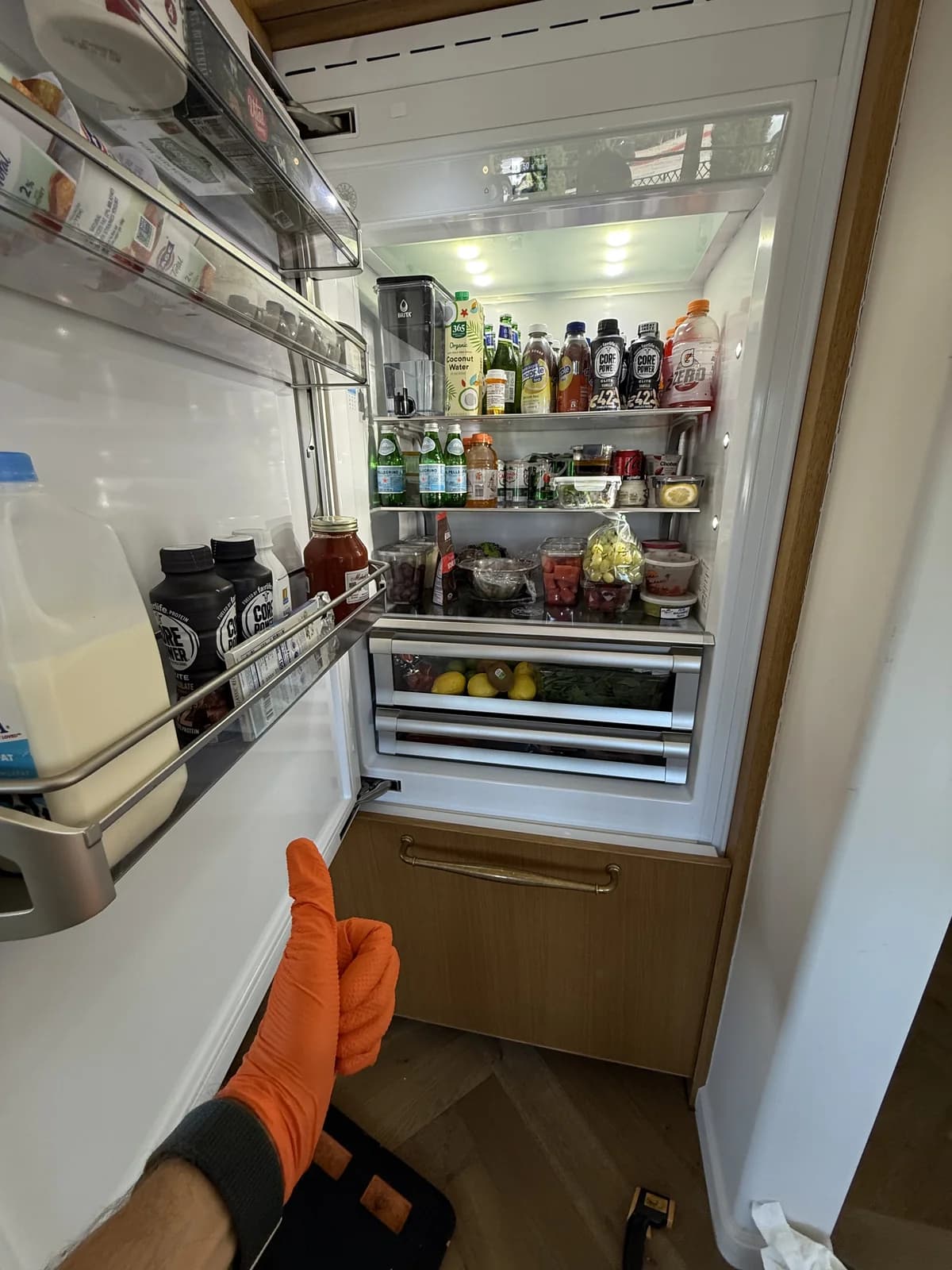 Bertazzoni refrigerator control board exposed — OPUS service in Chula Vista