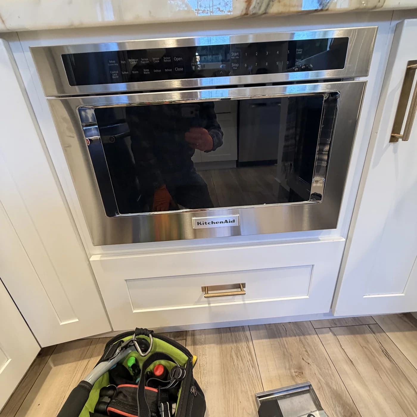 KitchenAid under-counter microwave serviced by OPUS in San Diego