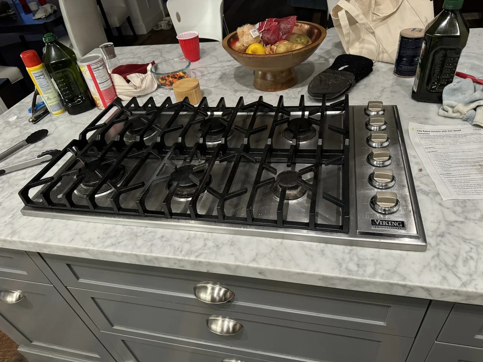 Viking gas cooktop burner inspection — OPUS service in Point Loma